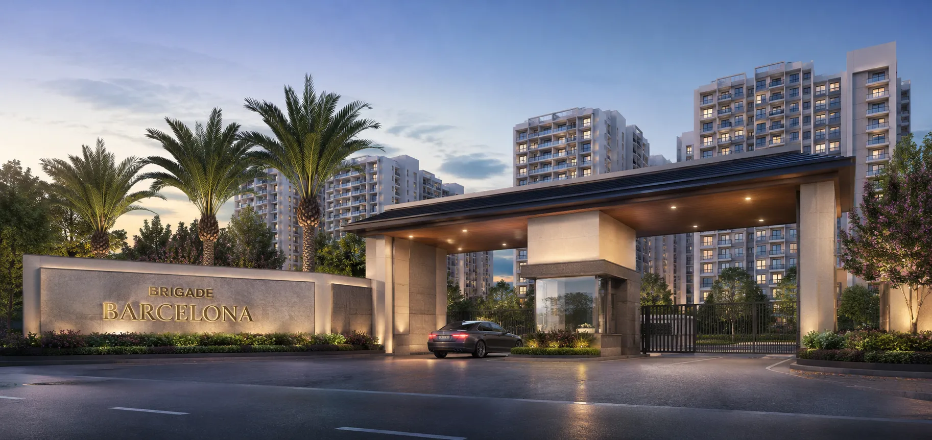 Brigade Barcelona, Neopolis Kokapet Hyderabad — entrance view