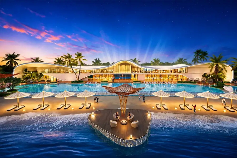 HoABL Nagpur Marina — waterfront clubhouse and man-made beach