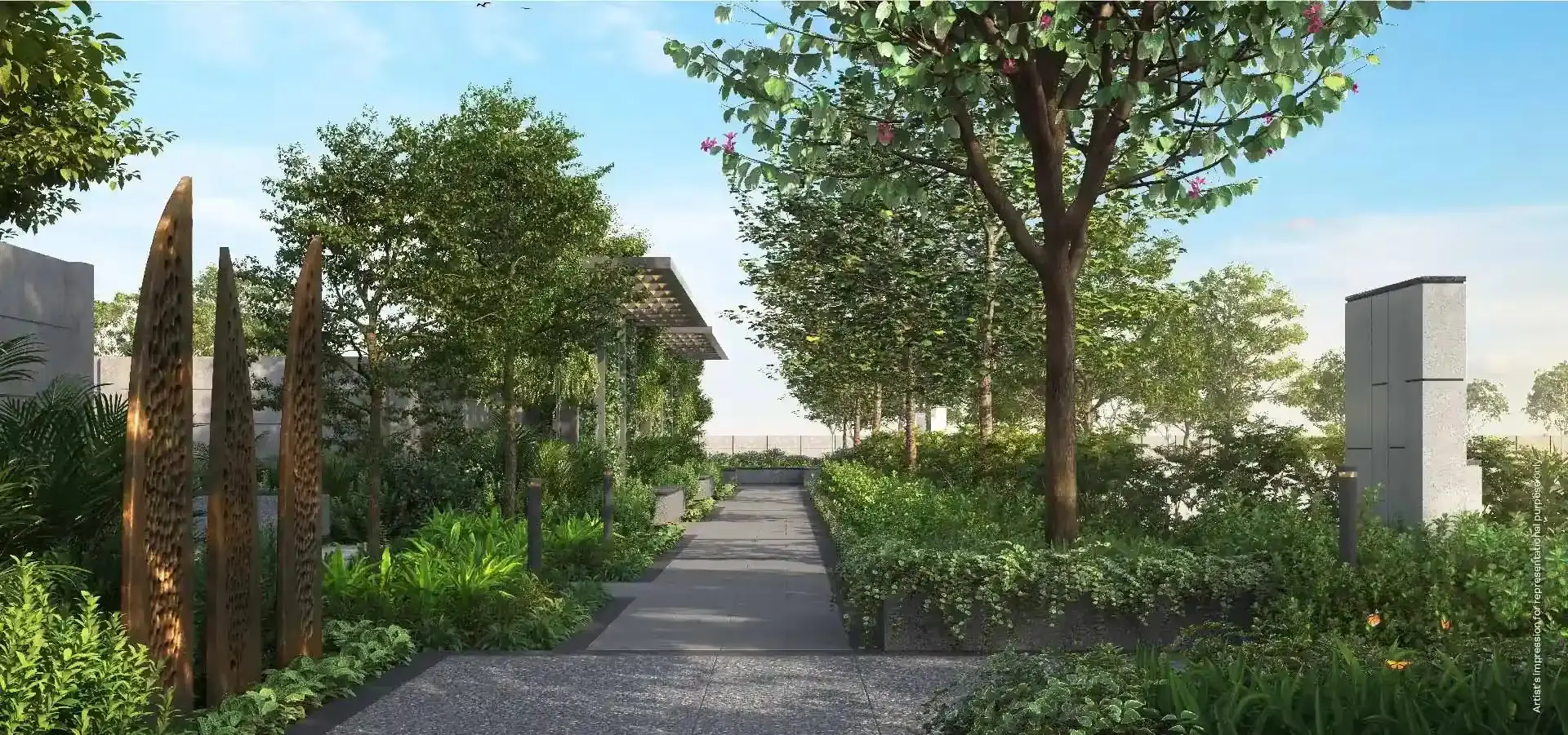 Godrej Greenvale Estate, Raipur — landscaped walkway view